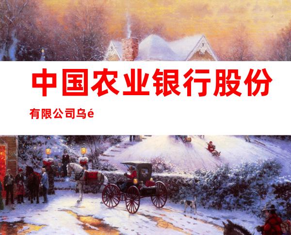 中国农业银行股份有限公司乌鲁木齐西山路（兵团）支行